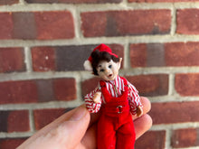 Load image into Gallery viewer, Adorable Christmas Elf Boy Doll in Striped Shirt &amp; Red Pants
