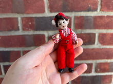 Load image into Gallery viewer, Adorable Christmas Elf Boy Doll in Striped Shirt &amp; Red Pants
