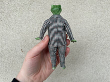 Load image into Gallery viewer, Frog Animal Doll in Gingham Trousers and Green Coat
