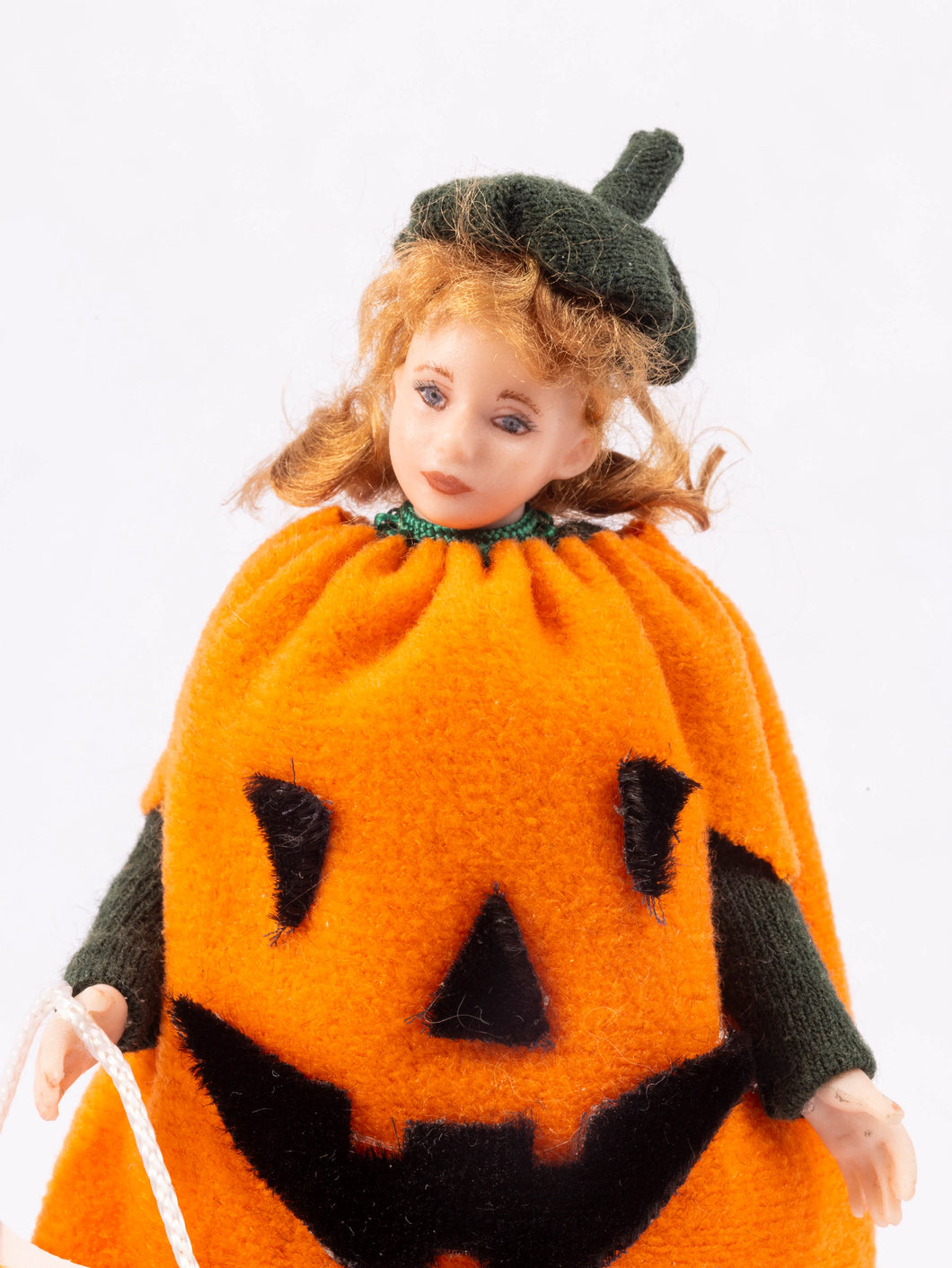 Little Girl Doll Dressed As a Pumpkin Halloween Trick or Treat