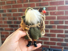 Load image into Gallery viewer, Gnome Santa Claus Doll in Green Suit with Burlap Sack Christmas
