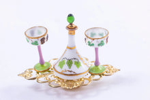 Load image into Gallery viewer, Gerd Felka Green Glass Decanter Set with 2 Glasses &amp; Grapes
