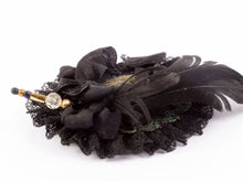 Load image into Gallery viewer, Ladies Handmade Black Hat with Feathers
