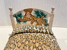 Load image into Gallery viewer, Dollhouse Miniatures ~ Hand Painted Cheetah Twin Bed
