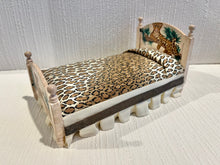 Load image into Gallery viewer, Dollhouse Miniatures ~ Hand Painted Cheetah Twin Bed
