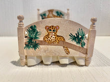 Load image into Gallery viewer, Dollhouse Miniatures ~ Hand Painted Cheetah Twin Bed
