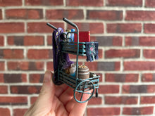 Load image into Gallery viewer, Dollhouse Miniatures ~ Halloween Rolling Cart full of Potions with Purple Witch’s Robe

