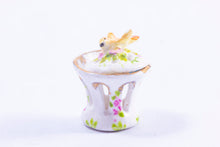 Load image into Gallery viewer, Dollhouse Miniature ~ Tiny Handmade Porcelain Dish with Bird by Veronique Cornish
