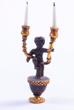 Load image into Gallery viewer, Dollhouse Miniature ~ Handmade Cherub Candelabra with Gold Accents

