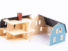 Load image into Gallery viewer, Dollhouse Miniatures ~ Gudgel 1:144 Scale Blue Dutch Colonial House - Cape Ann
