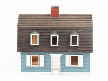 Load image into Gallery viewer, Dollhouse Miniatures ~ Gudgel 1:144 Scale Blue Dutch Colonial House - Cape Ann

