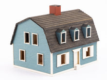 Load image into Gallery viewer, Dollhouse Miniatures ~ Gudgel 1:144 Scale Blue Dutch Colonial House - Cape Ann
