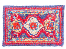 Load image into Gallery viewer, Needlepoint Rug with Blues and Reds
