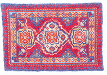Load image into Gallery viewer, Needlepoint Rug with Blues and Reds
