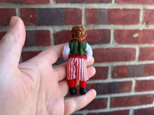 Load image into Gallery viewer, Dollhouse Miniatures  ~ Christmas Elf Little Boy in Striped Pants and Vest
