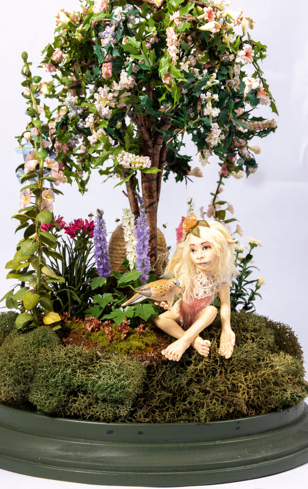 Dollhouse Miniature ~ Todd Krueger Elf Under Beautiful Tree in Dome