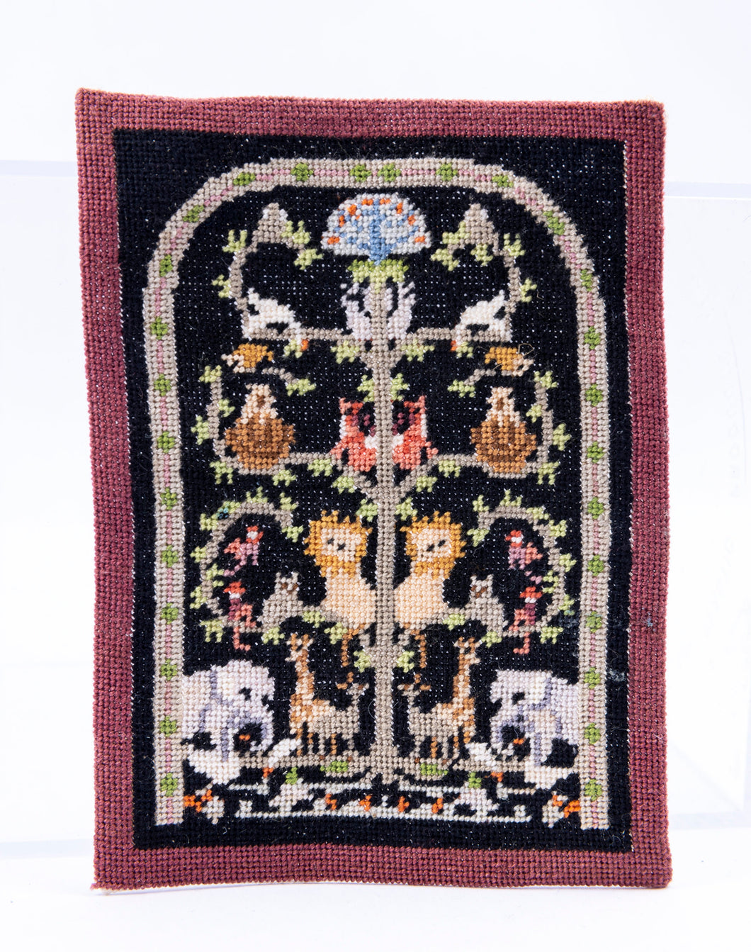 Dollhouse Miniature ~ Petit Point Animal Tapestry Tree of Life