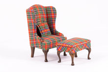 Load image into Gallery viewer, Dollhouse Miniature ~ Christmas Plaid 3 Piece Living Room Set by D. Ann Ruff

