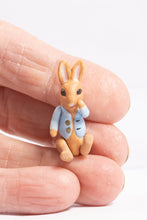 Load image into Gallery viewer, Dollhouse Miniature ~ Handmade Little Porcelain Jointed Peter Rabbit Bunny Rabbit
