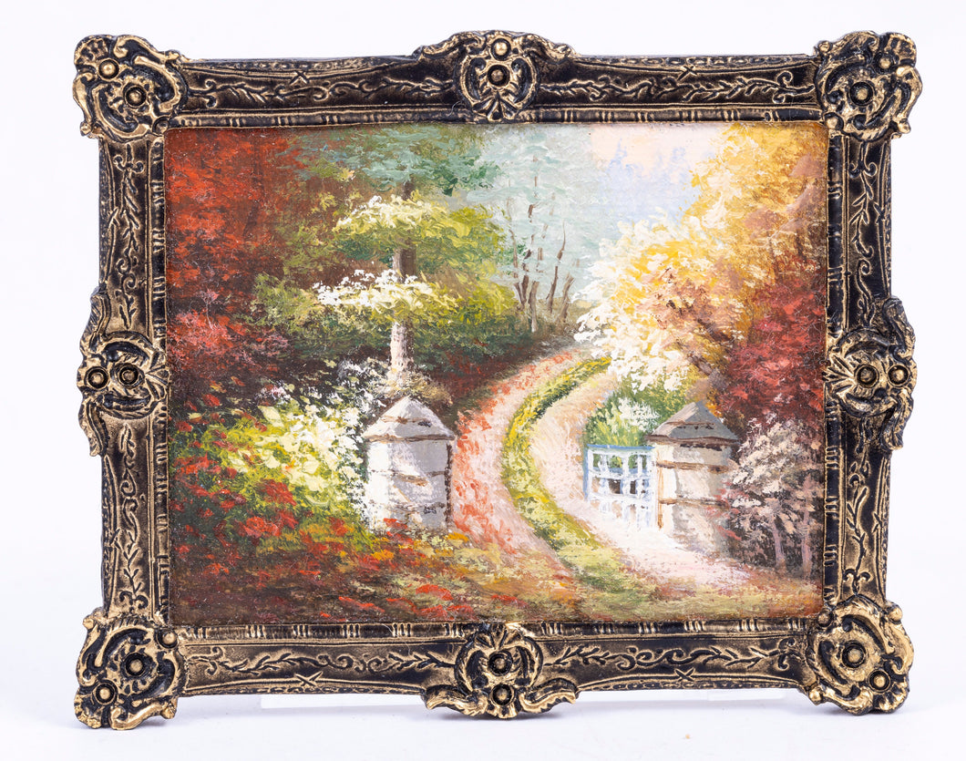 Dollhouse Miniature ~ Painting by Jeanetta Kendall - Pretty Country Woods