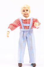 Load image into Gallery viewer, Dollhouse Miniature ~ BTB Marcia Backstrom young Boy in Overalls
