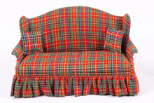 Load image into Gallery viewer, Dollhouse Miniature ~ Christmas Plaid 3 Piece Living Room Set by D. Ann Ruff
