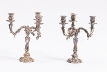 Load image into Gallery viewer, Dollhouse Miniature ~ Harry Smith Beautiful Pair of Sterling Silver 3 Arm Candelabras
