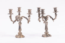 Load image into Gallery viewer, Dollhouse Miniature ~ Harry Smith Beautiful Pair of Sterling Silver 3 Arm Candelabras
