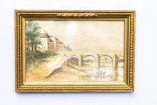 Load image into Gallery viewer, Dollhouse Miniature ~ Amy Ramsay Walton - Painting of Bridge &amp; Houses
