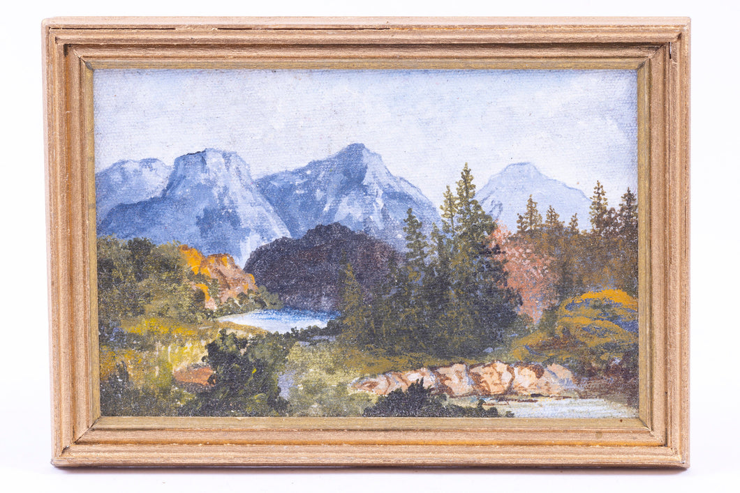 Dollhouse Miniature ~Mountain Painting By Jack Cashmere