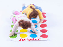 Load image into Gallery viewer, Dollhouse Miniature ~ TWO! Hand Sculpted Young Girls Playing Twister
