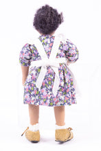 Load image into Gallery viewer, Dollhouse Miniature ~ Porcelain Ethnic Young Girl Doll in Floral Dress with white Apron
