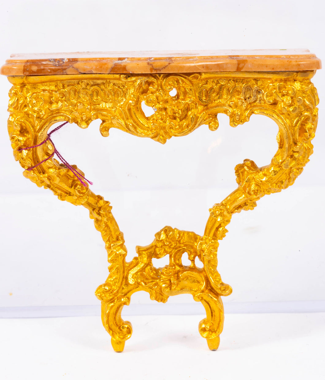 Dollhouse Miniature ~ Gilt Louis XV Console Marble Top Table by John Hodgson