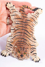 Load image into Gallery viewer, Dollhouse Miniature ~ Hand Painted Metal Tiger Animal Rug - Made of Metal
