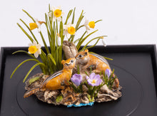 Load image into Gallery viewer, Dollhouse Miniature ~ Mary McGrath Chipmunks with Daffodils
