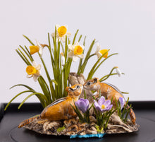 Load image into Gallery viewer, Dollhouse Miniature ~ Mary McGrath Chipmunks with Daffodils
