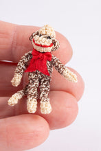 Load image into Gallery viewer, Dollhouse Miniature ~ Hand Crocheted Sock Monkey Toy

