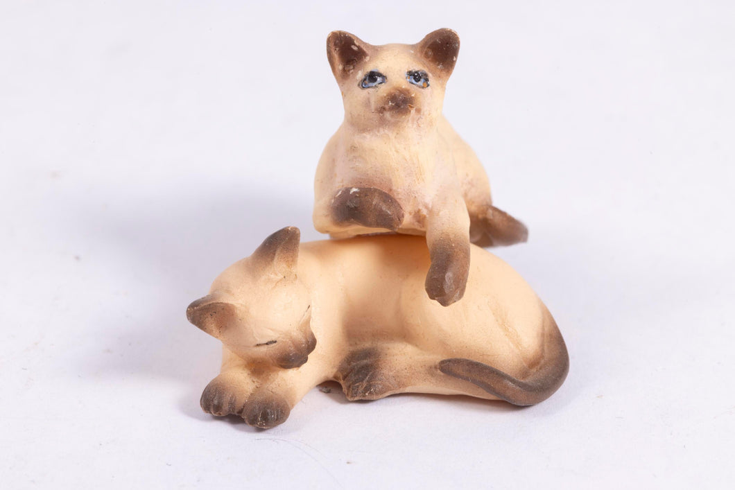 Dollhouse Miniature ~  2 Siamese Cats