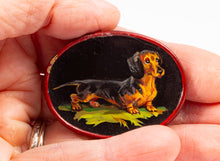 Load image into Gallery viewer, Dollhouse Miniature ~ Natasha Hand Painted Daschund on Tray
