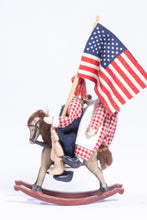 Load image into Gallery viewer, Raggedy Ann &amp; Andy Dolls on Rocking Horse
