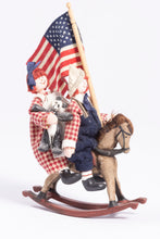 Load image into Gallery viewer, Raggedy Ann &amp; Andy Dolls on Rocking Horse
