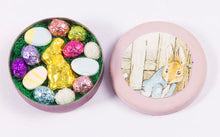 Load image into Gallery viewer, Dollhouse Miniature ~ Easter Tin with Chocolate Bunny &amp; Eggs
