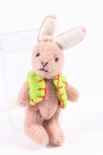 Load image into Gallery viewer, Dollhouse Miniature ~ Bunny Rabbit in Green Vest Outfit
