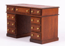 Load image into Gallery viewer, Dollhouse Miniature ~ Pedestal Desk with Leather Top by Escutcheon, UK
