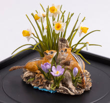 Load image into Gallery viewer, Dollhouse Miniature ~ Mary McGrath Chipmunks with Daffodils
