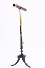 Load image into Gallery viewer, Dollhouse Miniature ~ Handmade Brass, Leather Telescope on Wooden Base
