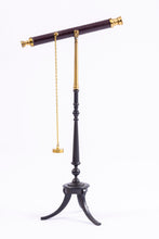 Load image into Gallery viewer, Dollhouse Miniature ~ Handmade Brass, Leather Telescope on Wooden Base
