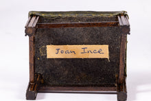 Load image into Gallery viewer, Dollhouse Miniature ~ Gorgeous Green Leather Wing Back Chair &amp; Ottoman by Joan Ince
