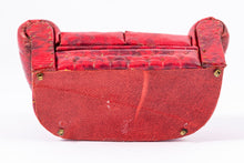 Load image into Gallery viewer, Red Tufted &amp; Aged Sofa, Handmade with Nail Heads From Lee Lefkowitz Collection
