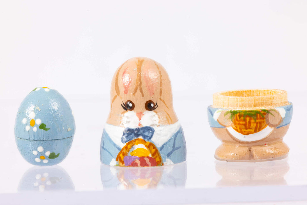 Dollhouse Miniature ~ Handmade Nesting Bunny Rabbit by D. Jones
